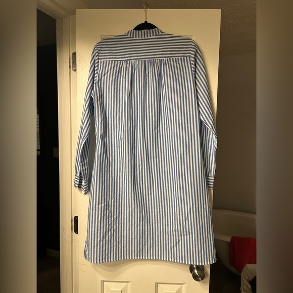 Blue and White Striped Long Sleeve Dress - Picture 4 of 5